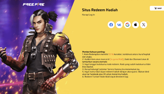 Terbaru! Kode Redeem FF Hari Ini Kamis 14 Februari, Rebut Hadiah Eksklusif Sebelum Kehabisan