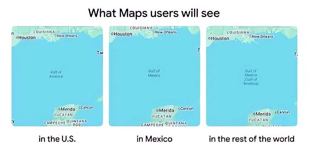 Google Ubah Nama Teluk Meksiko Menjadi Teluk Amerika di Maps