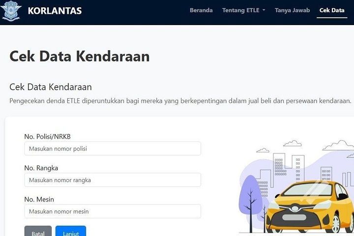 Cara Cek Tilang ETLE secara Online Lewat Website Resmi Korlantas Polri