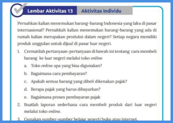 Kunci Jawaban IPS Kelas 8 Halaman 261 Kurikulum Merdeka: Materi Cara Belanja Barang Luar Negeri Melalui Toko Online!