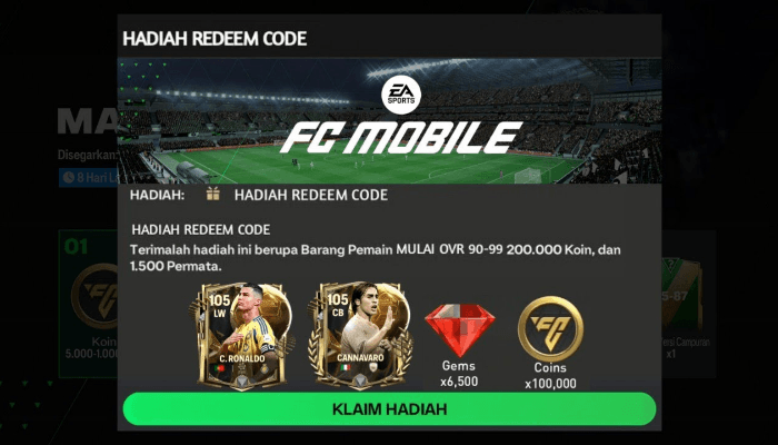 UPDATE! Kode Redeem FC Mobile 27 Mei 2025, Klaim Pemain OVR Tinggi dan Gems Gratis