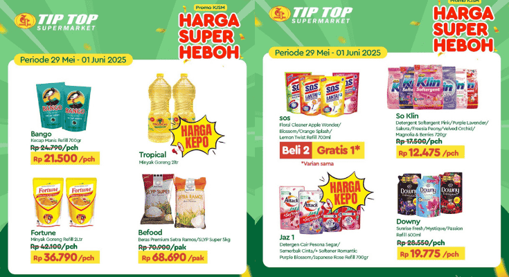 Katalog Promo JSM Tip Top 2025 30 Mei-1 Juni 2025: Ada Harga Hemat Minyak Goreng!