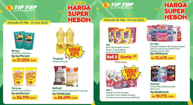 Katalog Promo JSM Tip Top 2025 30 Mei-1 Juni 2025: Ada Harga Hemat Minyak Goreng!
