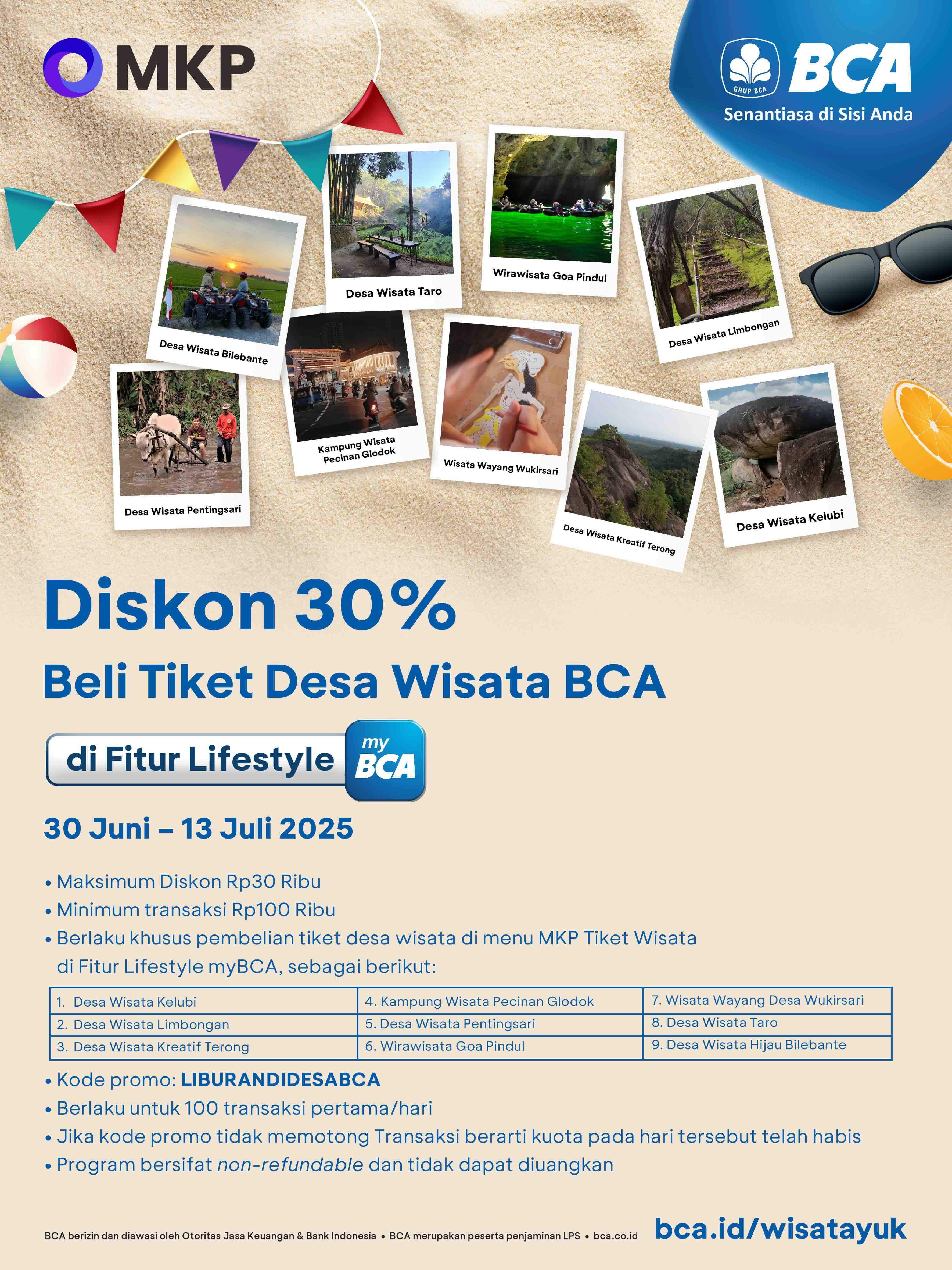 Musim Libur, Jangan Lewatkan Diskon 30 Persen Berwisata ke 9 Desa Wisata Bakti BCA