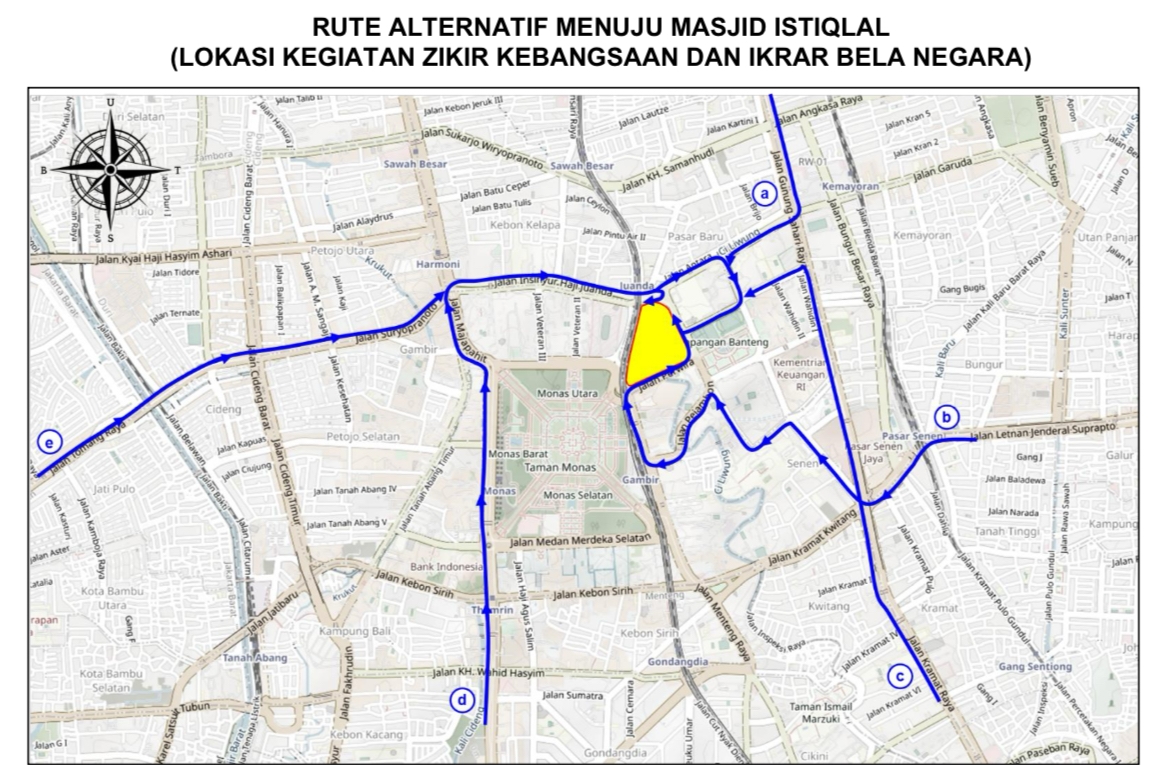 Zikir Kebangsaan dan Ikrar Bela Negara di Istiqlal: Dishub Siapkan Rekayasa Lalin, Ini Rutenya!