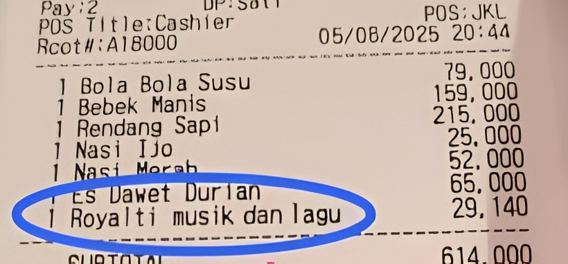 Cek Fakta: Restoran Bebankan Biaya Royalti Musik ke Pelanggan?