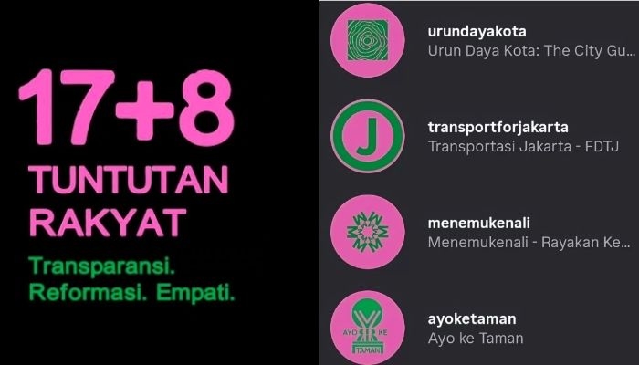 Viral! Ini Arti Warna Pink dan Hijau dalam Unggahan 17+8 Tuntutan Rakyat