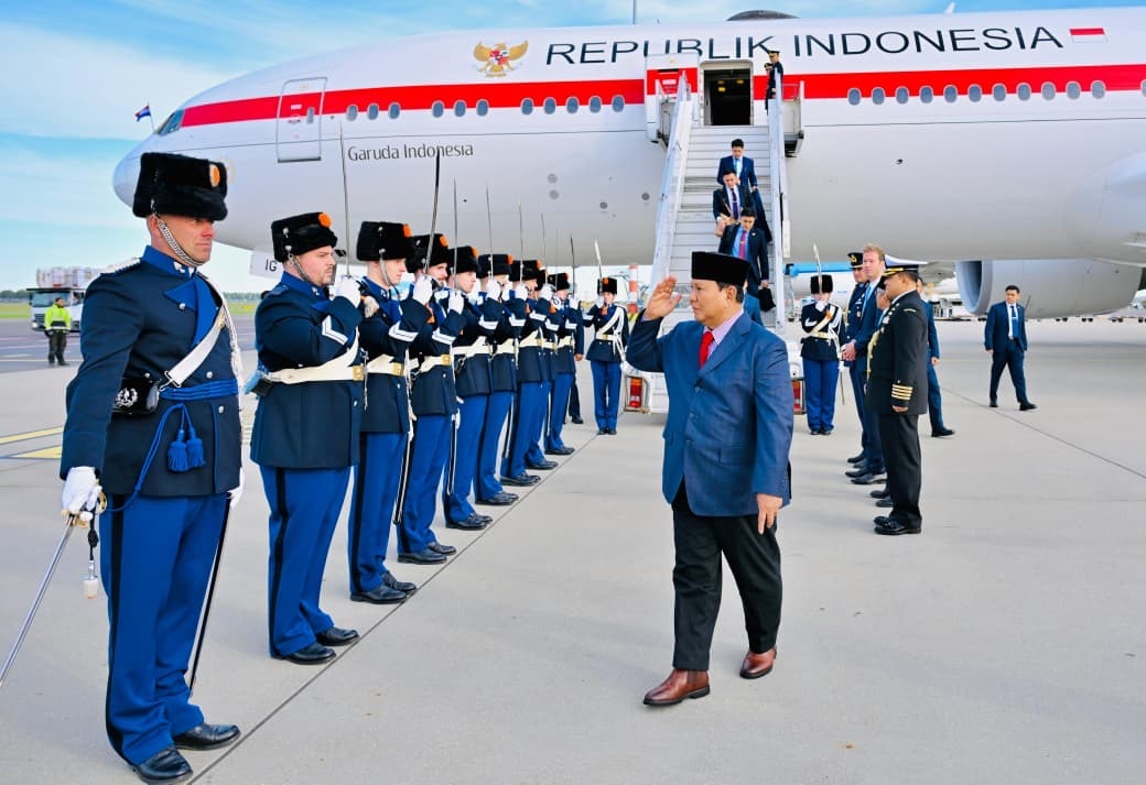 Presiden Prabowo Tiba di Belanda, Disambut Pasukan Kehormatan Kerajaan