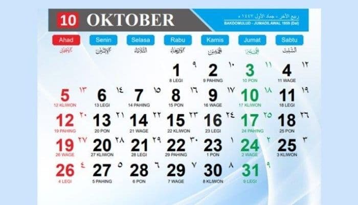 Cek Tanggal Merah Oktober 2025: Libur Nasional dan Cuti Bersama