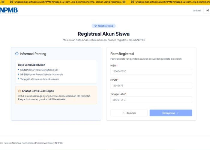 Link Registrasi Akun SNPMB 2026 Siswa: Cara Aktivasi dan Jadwalnya